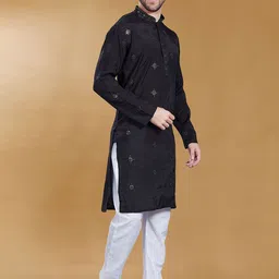 DIVISIVE Men Ethnic Motifs Embroidered Thread Work Kurta-picture-13
