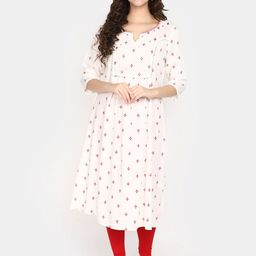 V-Mart Floral Printed Gotta Patti Flared Anarkali Kurta-image-32