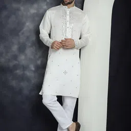 Jompers Embroidered Flared Sleeves Thread Work Strigth Kurta-picture-49