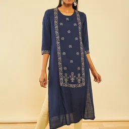 Soch Ethnic Motifs Embroidered Thread Work Kurta-49