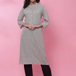 Biba Geometric Printed Mandarin Collar Kurta-picture-19