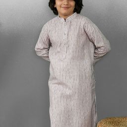 YK Boys Striped Mandarin Collar Cotton Straight Kurta-46