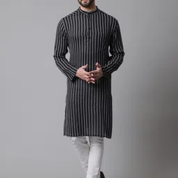 even Men Cotton Striped Kurta-image-80