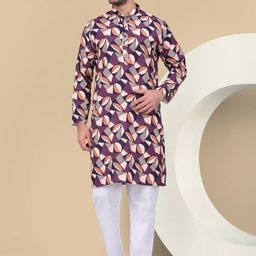 KRAFT INDIA Men Flared Sleeves Thread Work Kurta-image-93