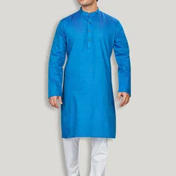 Authentics Mandarin Collar Roll-Up Sleeves Straight Cotton Kurta-picture-44