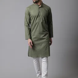 even Men Cotton Ethnic Motifs Printed Kurta-image-9