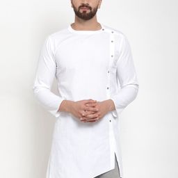 Purple State Round Neck Asymmetric Pure Cotton Angrakha Kurta-image-66