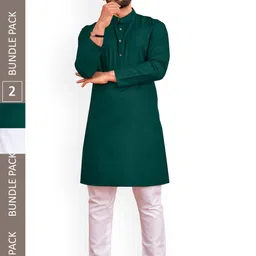 allan peter Pack Of 2 Pure Cotton Kurta-picture-25