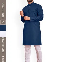allan peter Pack Of 2 Pure Cotton Kurta-picture-18