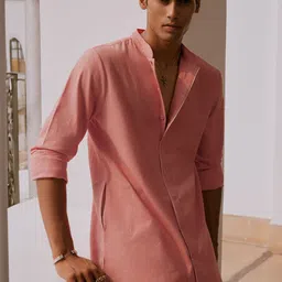 Andamen Mandarin Collar Cotton Kurta-picture-11