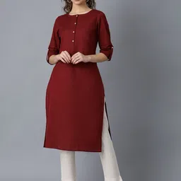 W Women Round Neck Solid Kurta-39