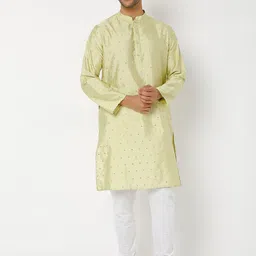 Ethnicity Men Green Mirror Work Kurta-12