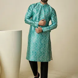 Inddus Ethnic Motifs Printed Mandarin Collar Kurta-image-31