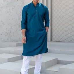 Shasak Men Geometric Thread Work Kurta-40