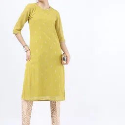 Vishudh Women Yellow Ethnic Motifs Printed Kurta-54