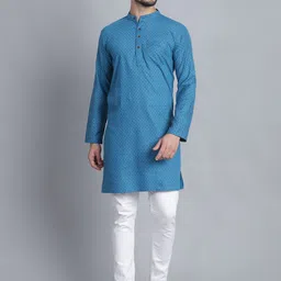 Aarsha Geometric Woven Design Pure Cotton Straight Kurta-picture-15