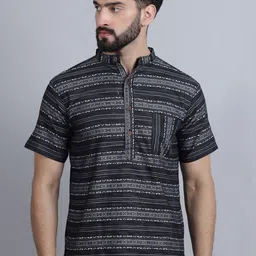 Aarsha  Geometric Printed Thread Work Cotton Kurta-picture-17