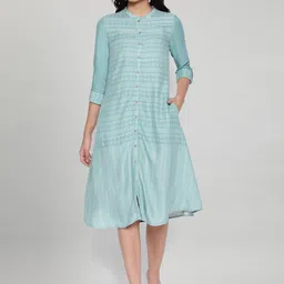 W Women Blue Geometric Printed Kurta-image-87