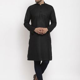 KRAFT INDIA Men Black Mandarin Collar Kurta-57