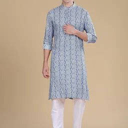 Anouk Ethnic Motifs Printed Mandarin Collar Cotton Straight Kurta-picture-57