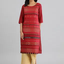 AURELIA Women Pink Ethnic Motifs Printed Kurta-image-33