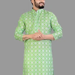 CELLUX Geometric Checked Long Sleeves Kurta-8