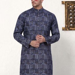 Jompers Geometric Printed Mandarin Collar Straight Kurta-image-94