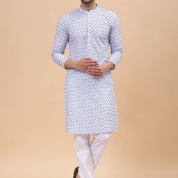 See Designs Embroidered Mandarin Collar Pure Cotton Kurta-image-60