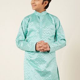 Aj DEZInES Boys Embroidered Chevron Mandarin Collar Kurta-16