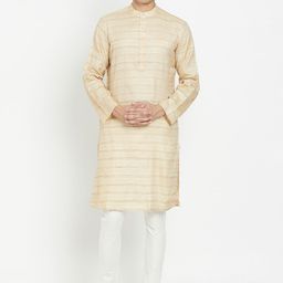 Fabindia Men Off White Striped Kurta-image-85