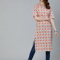antaran Printed Straight Regular Fit Cotton Kurta-picture-47