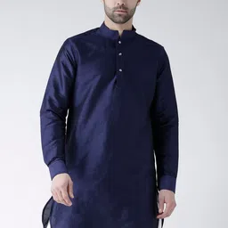 DEYANN Men Navy Blue Pathani Kurta-picture-29