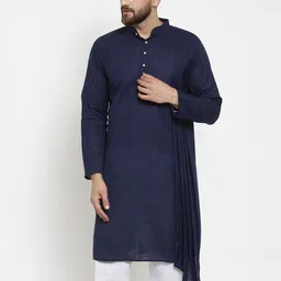 TREEMODA Band Collar Pleated A-Line Kurta-picture-10
