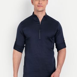 Vida Loca Mandarin Collar Pure Cotton Kurta-image-10