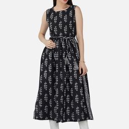 SkyaSia Sleeveless Floral Printed A-Line Kurta-21