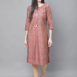 Cantabil Ethnic Motifs Printed Mirror Work Cotton Kurta-54