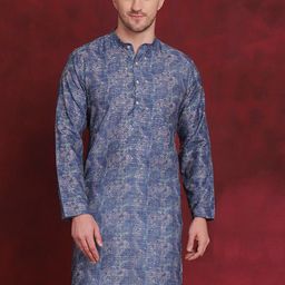 Anouk Floral printed Mandarin Collar Long Sleeves Thread Work Straight Kurta-image-91