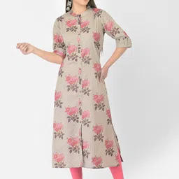 Pistaa Women Grey Floral Printed Kurta-picture-39