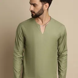 even Pure Cotton Keyhole Neck Short Kurta-image-38
