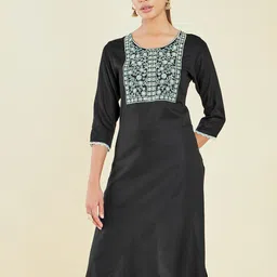 Soch Ethnic Motifs Embroidered Mirror Work Kurta-47