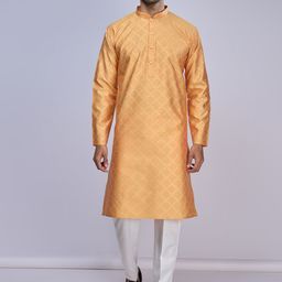 BELLAZO Mandarin Collar Embroidered Cotton Kurta-image-38