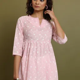 Vishudh Floral Embroidered Thread Work Anarkali Kurti-image-25