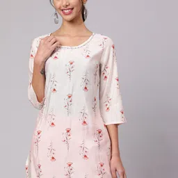 Jaipur Kurti Floral Printed Thread Work Chanderi Thread Work Kurtis-picture-32