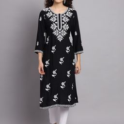 VAIRAGEE Floral Embroidered Straight Kurta-image-52