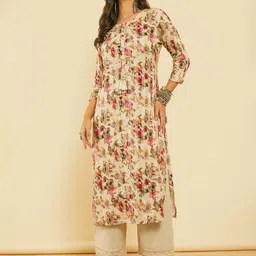 Soch Round Neck Floral Printed Straight Kurta-picture-55