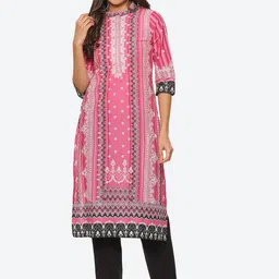 Biba Ethnic Motifs Printed Kurta-image-41