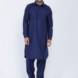 ROYAL KURTA Men Solid Cotton Pathani Kurta-22