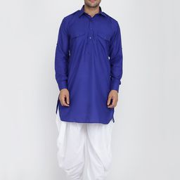 ROYAL KURTA Cotton Shirt Collar Pathani Kurta-image-91