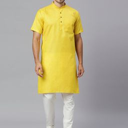 RAJUBHAI HARGOVINDAS Mandarin Collar Straight Kurta-image-75