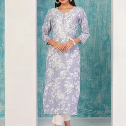 Anni Designer Women Ethnic Motifs Chikankari Embroidered Printed Kurta-image-46